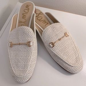 Sam Edelman white woven mule size 9